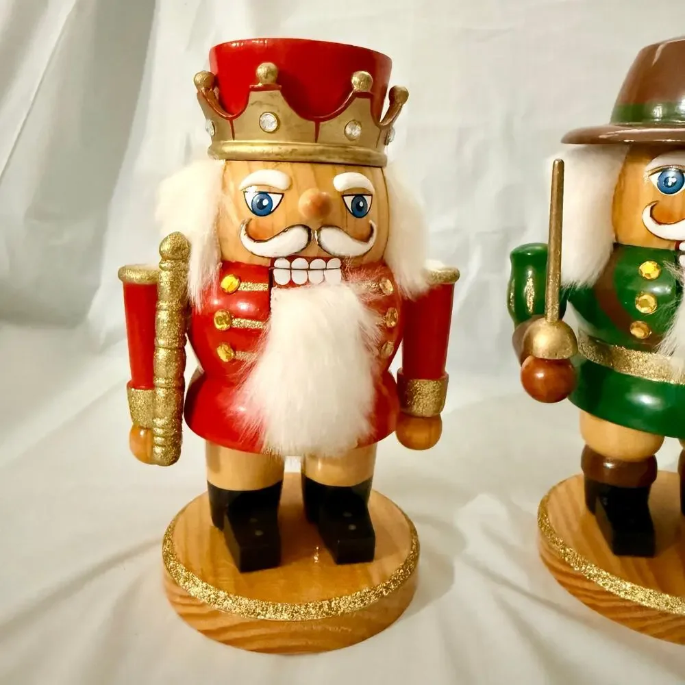 Set of 3 Nutcracker Village Soldiers 2003 Christmas Holiday Decor 7 Inches